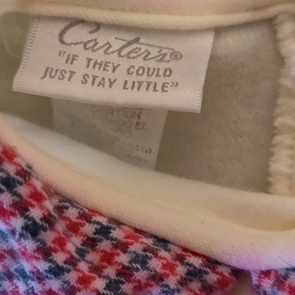 Carter's 2 Pc Baby Overalls. Cream Color Fleece PUPPY 6-9ms - Picture 11 of 11